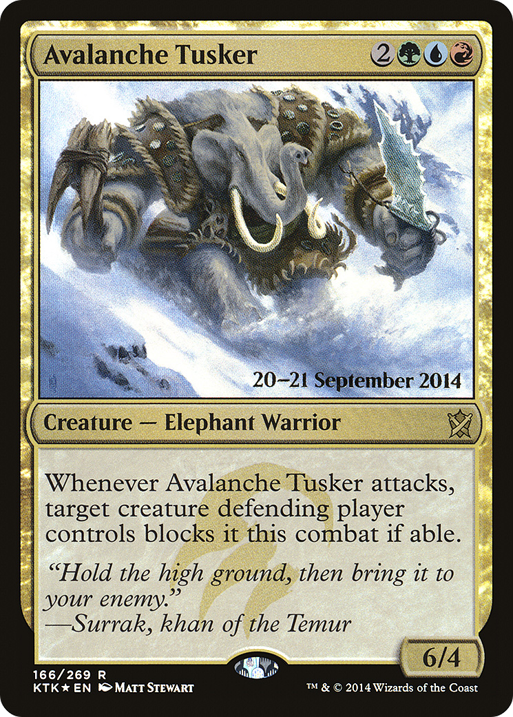 Avalanche Tusker (PRE-166) [Khans of Tarkir Promos] Foil