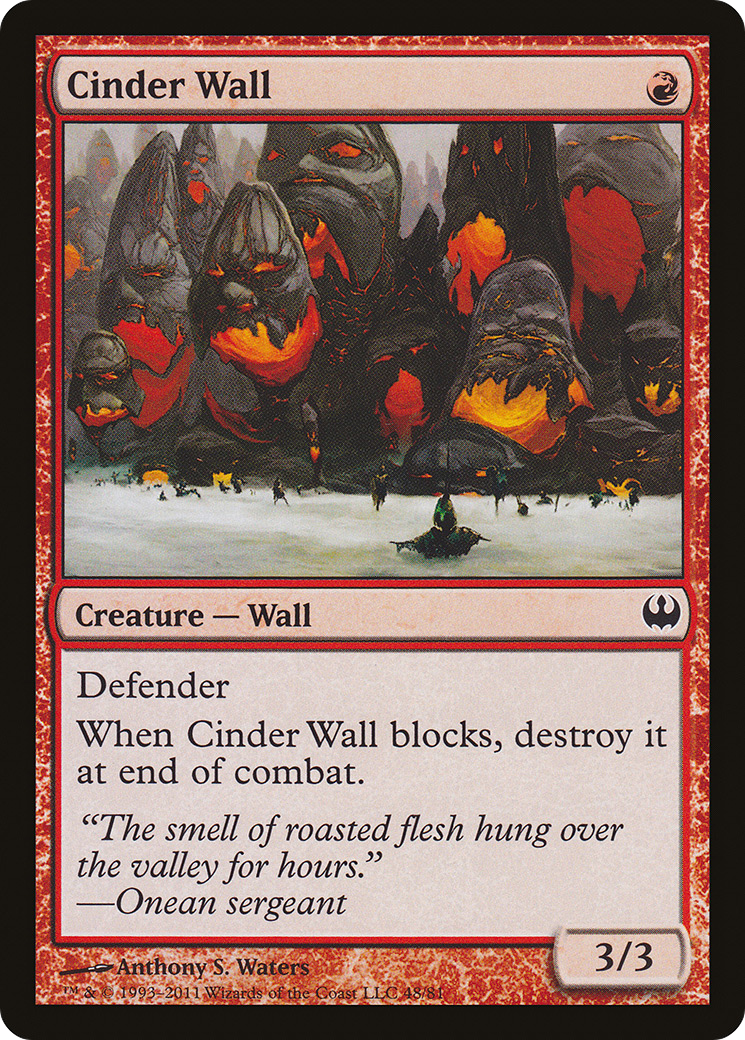 Cinder Wall (DDG-048) [Duel Decks: Knights vs. Dragons]
