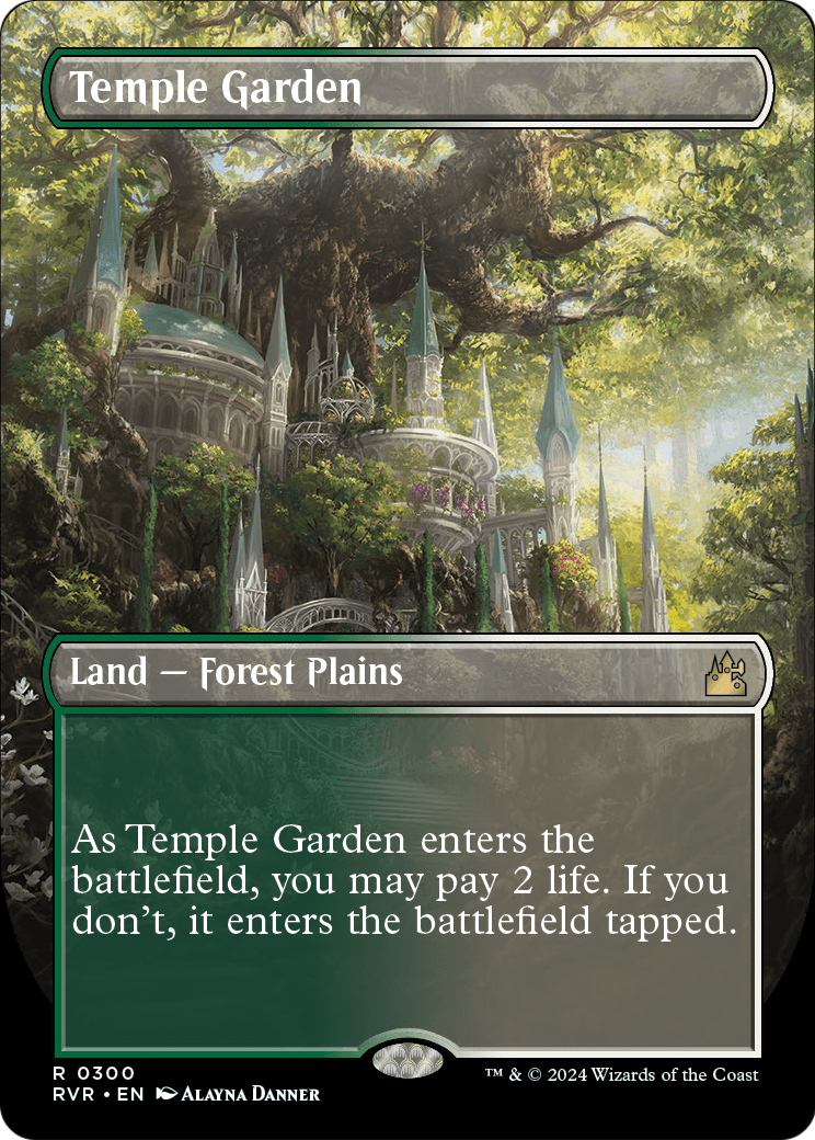 Temple Garden (Borderless) (RVR-300) [Ravnica Remastered] Foil