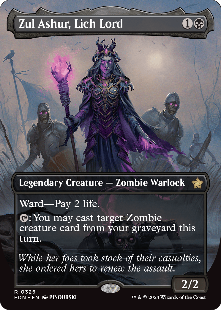 Zul Ashur, Lich Lord (Borderless) (FDN-326) [Foundations] Foil