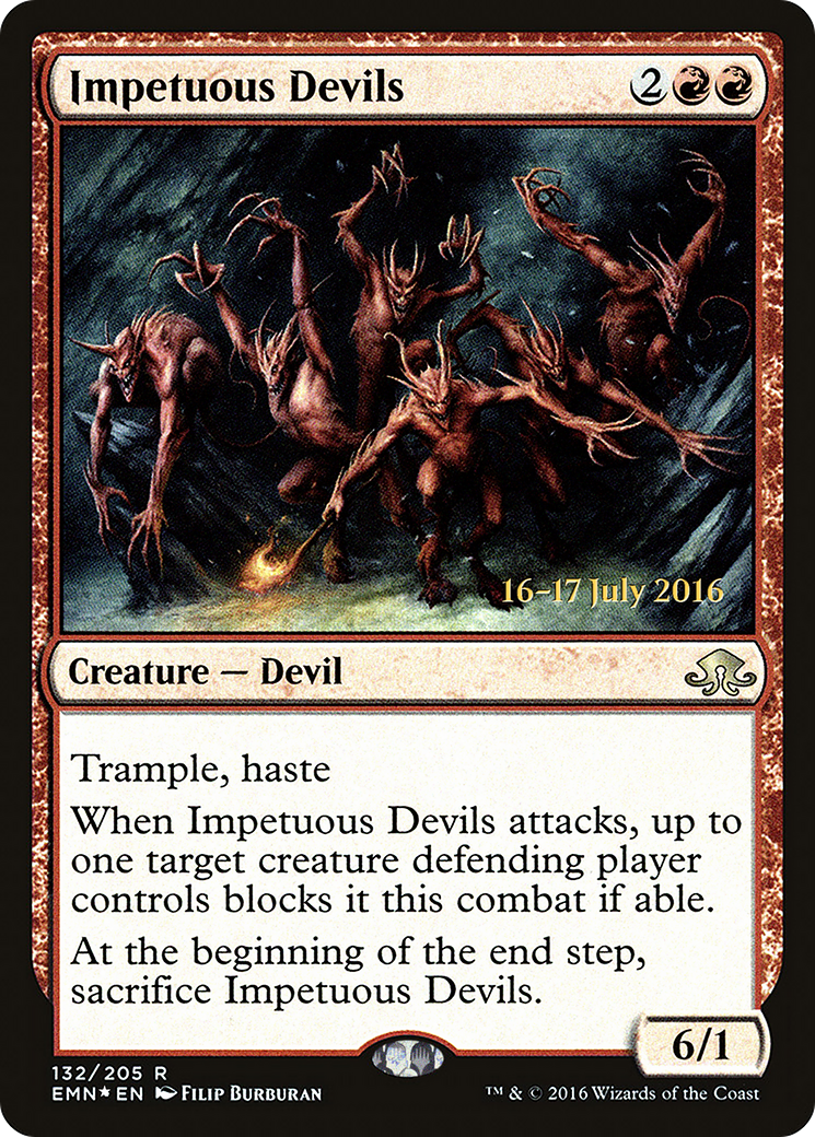 Impetuous Devils (PRE-132) [Eldritch Moon Promos] Foil