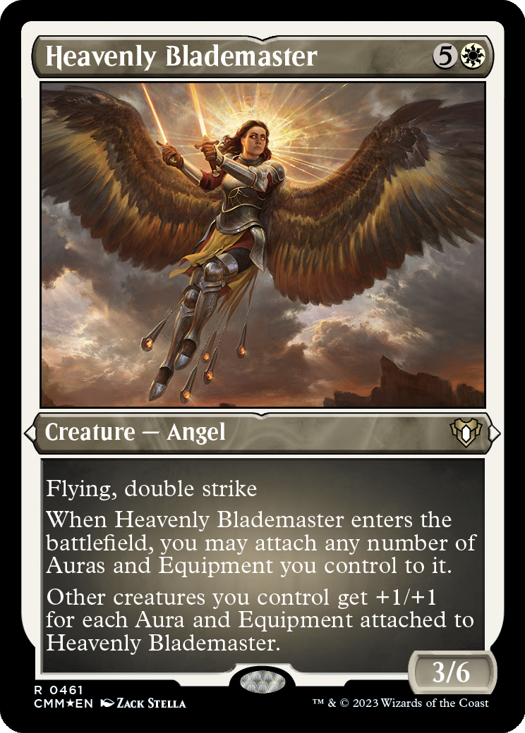 Heavenly Blademaster (Foil Etched) (CMM-461) [Commander Masters] Foil
