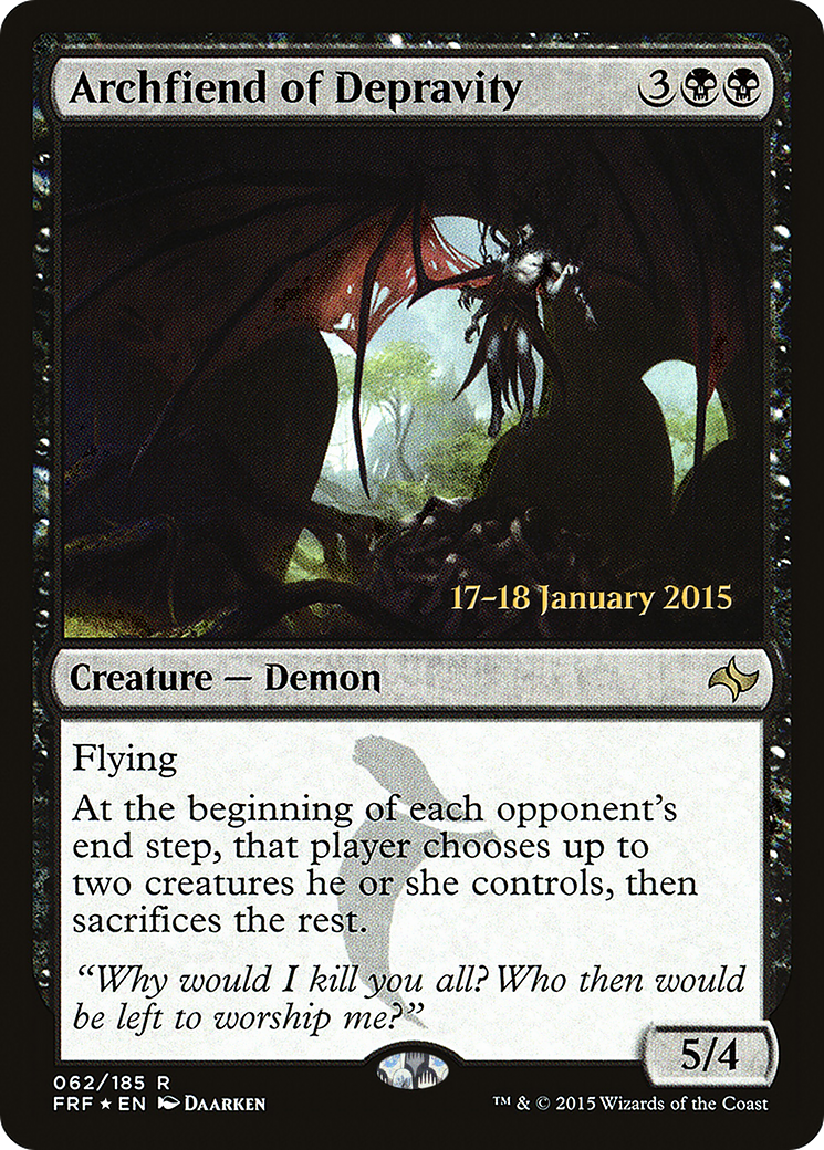 Archfiend of Depravity (PRE-062) [Fate Reforged Promos] Foil