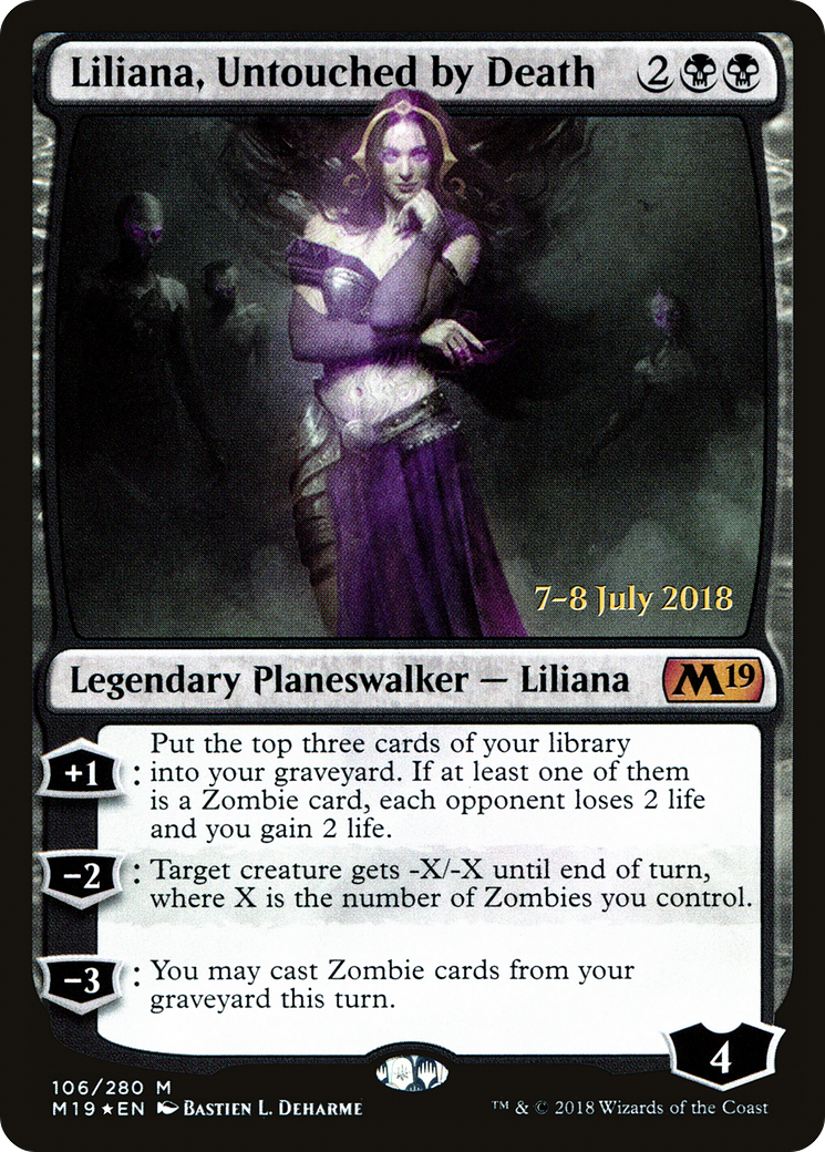 Liliana, Untouched by Death (PRE-106) [Core Set 2019 Promos] Foil