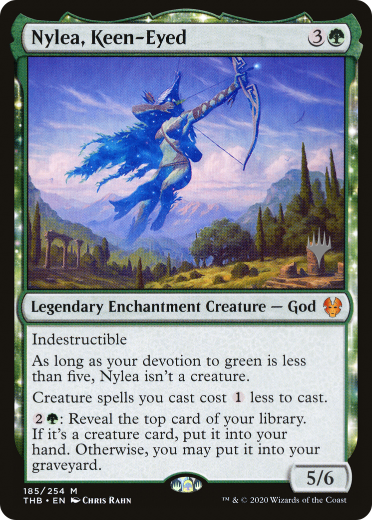 Nylea, Keen-Eyed (PPTHB-185) [Promo Pack: Theros Beyond Death Promos] Foil