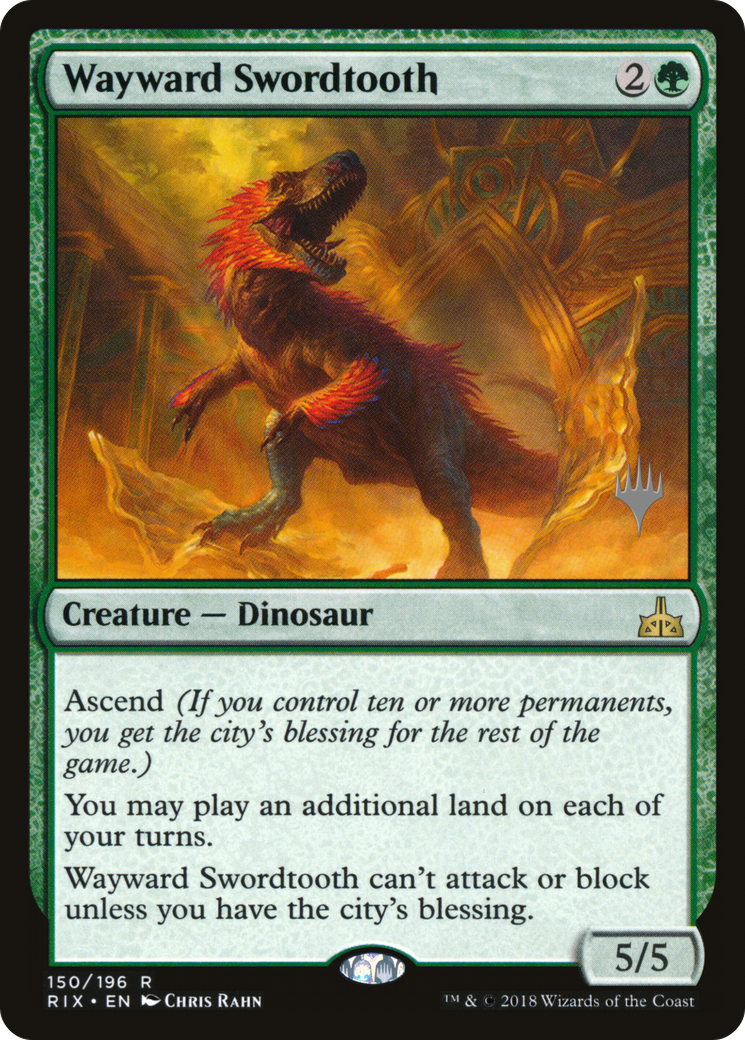 Wayward Swordtooth (PPM20-150) [Promo Pack: Rivals of Ixalan Promos] Foil