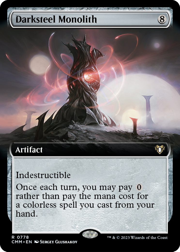Darksteel Monolith (Extended Art) (CMM-778) [Commander Masters]