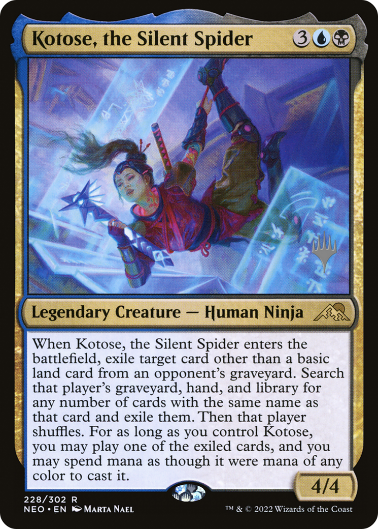 Kotose, the Silent Spider (PPNEO-228) [Promo Pack: Kamigawa: Neon Dynasty Promos] Foil