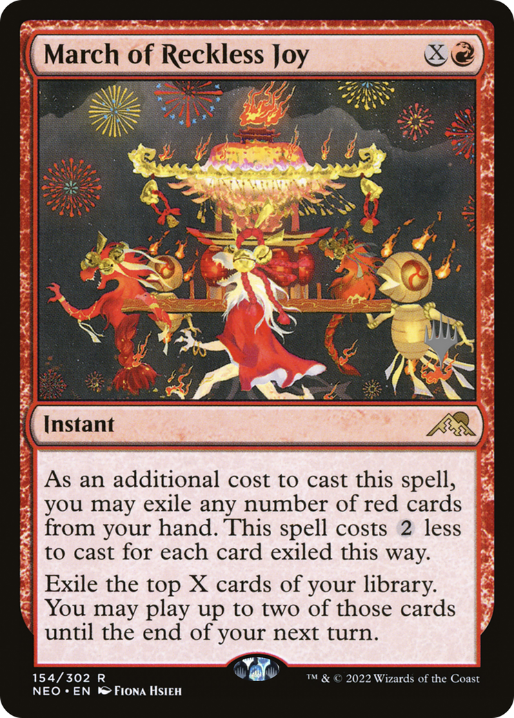 March of Reckless Joy (PPNEO-154) [Promo Pack: Kamigawa: Neon Dynasty Promos]