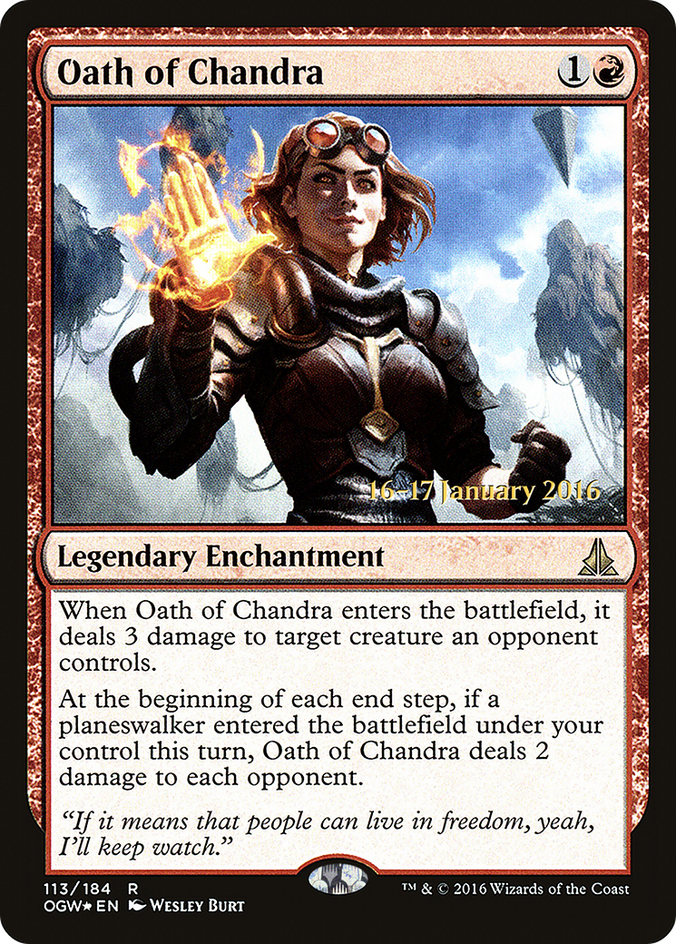 Oath of Chandra (PRE-113) [Oath of the Gatewatch Promos] Foil