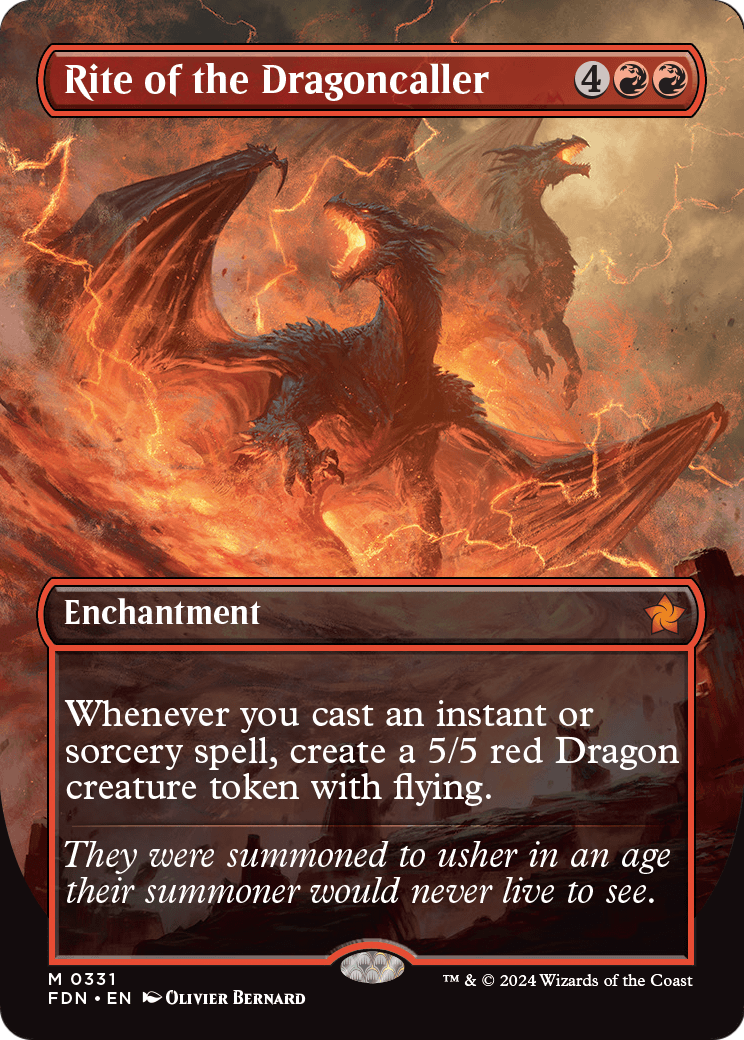 Rite of the Dragoncaller (Borderless) (FDN-331) [Foundations] Foil
