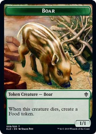 Boar // Food (018) Double-Sided Token (ELD-9 // 18) [Throne of Eldraine] Foil
