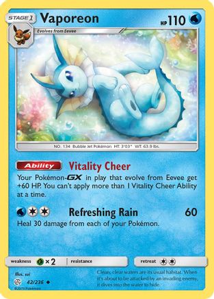 Vaporeon (042/236) [SM  Cosmic Eclipse] - Uncommon