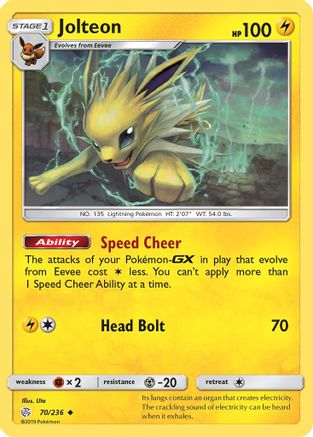 Jolteon (070/236) [SM  Cosmic Eclipse] Reverse Holofoil - Uncommon