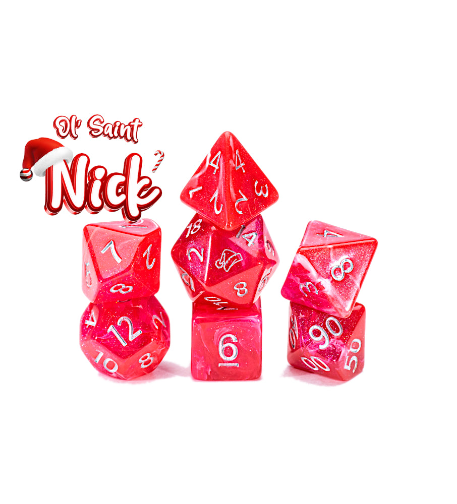 Gate Keeper Games - Aether Dice - 'Ol' Saint Nick' (Christmas) 7 Die Set
