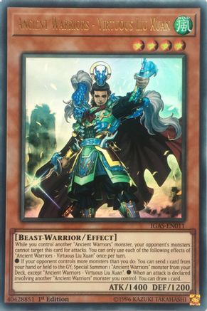 Ancient Warriors - Virtuous Liu Xuan (Ultra Rare) (IGAS-EN011) - Ignition Assault 1st Edition