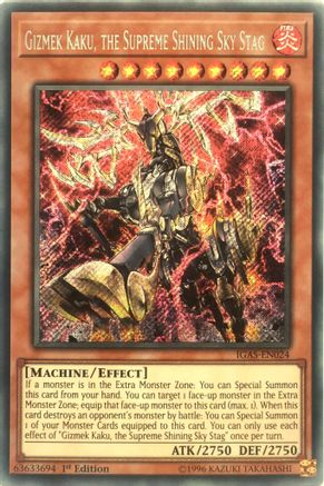 Gizmek Kaku, the Supreme Shining Sky Stag (Secret Rare) (IGAS-EN024) - Ignition Assault Unlimited