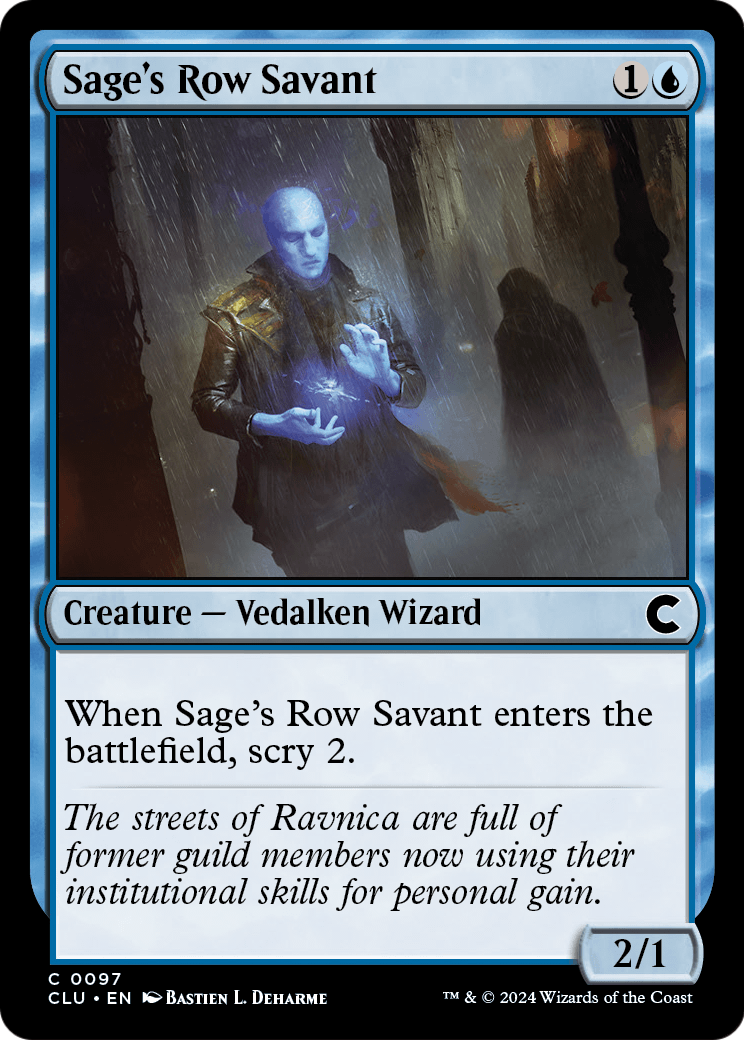 Sage's Row Savant (CLU-097) [Ravnica: Clue Edition]