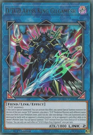 D/D/D Abyss King Gilgamesh (Ultra Rare) (DUOV-EN004) - Duel Overload 1st Edition