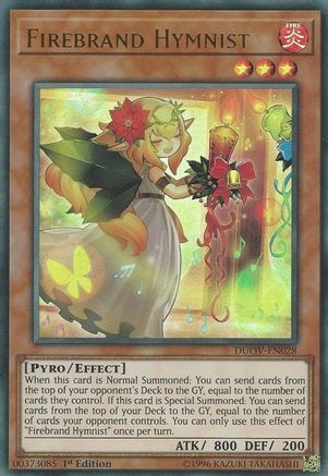 Firebrand Hymnist (Ultra Rare) (DUOV-EN028) - Duel Overload 1st Edition