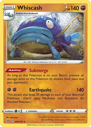 Whiscash (100/192) [SWSH02 Rebel Clash] - Rare