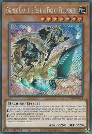 Gizmek Uka, the Festive Fox of Fecundity (Secret Rare) (ETCO-EN031) - Eternity Code 1st Edition