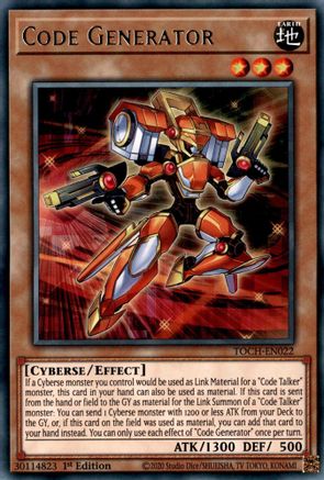 Code Generator (Rare) (TOCH-EN022) - Toon Chaos 1st Edition