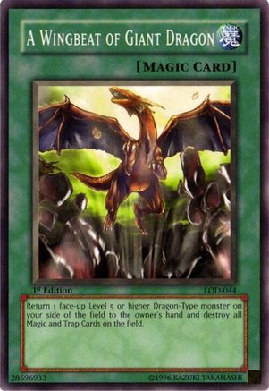 A Wingbeat of Giant Dragon (Common) (LOD-044) - Legacy of Darkness 1st Edition
