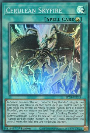 Cerulean Skyfire (Super Rare) (SDSA-EN019) - Structure Deck: Sacred Beasts 1st Edition