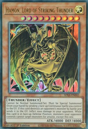 Hamon, Lord of Striking Thunder (Ultra Rare) (SDSA-EN043) - Structure Deck: Sacred Beasts 1st Edition