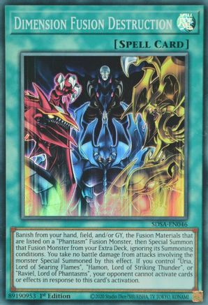 Dimension Fusion Destruction (Super Rare) (SDSA-EN046) - Structure Deck: Sacred Beasts 1st Edition