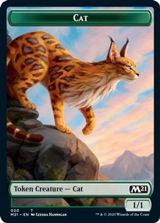 Cat (020) // Dog Double-sided Token (M21-020) [Core Set 2021] Foil