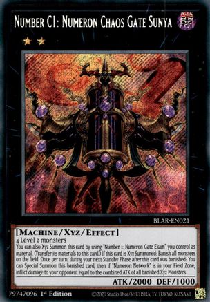 Number C1: Numeron Chaos Gate Sunya (Secret Rare) (BLAR-EN021) - Battles of Legend: Armageddon 1st Edition