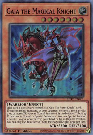 Gaia the Magical Knight (Super Rare) (ROTD-EN001) - Rise of the Duelist 1st Edition
