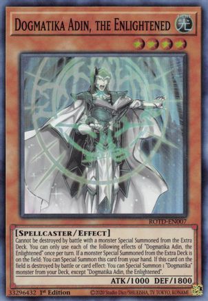 Dogmatika Adin, the Enlightened (Super Rare) (ROTD-EN007) - Rise of the Duelist 1st Edition