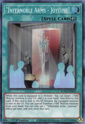 "Infernoble Arms - Joyeuse" (Super Rare) (ROTD-EN055) - Rise of the Duelist 1st Edition
