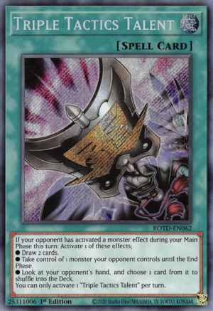 Triple Tactics Talent (Secret Rare) (ROTD-EN062) - Rise of the Duelist 1st Edition