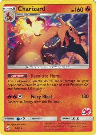 Charizard (#39 Charizard Stamped) (003/070) [Battle Academy] - Promo