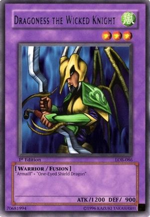 Dragoness the Wicked Knight (Rare) (LOB-086) - The Legend of Blue Eyes White Dragon Unlimited
