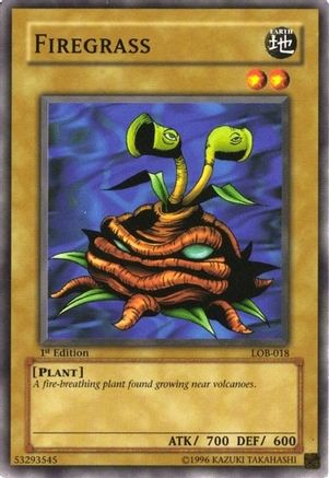 Firegrass (Common) (LOB-018) - The Legend of Blue Eyes White Dragon 1st Edition