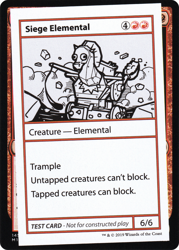 Siege Elemental (No PW Symbol) [Mystery Booster Playtest Cards 2021]
