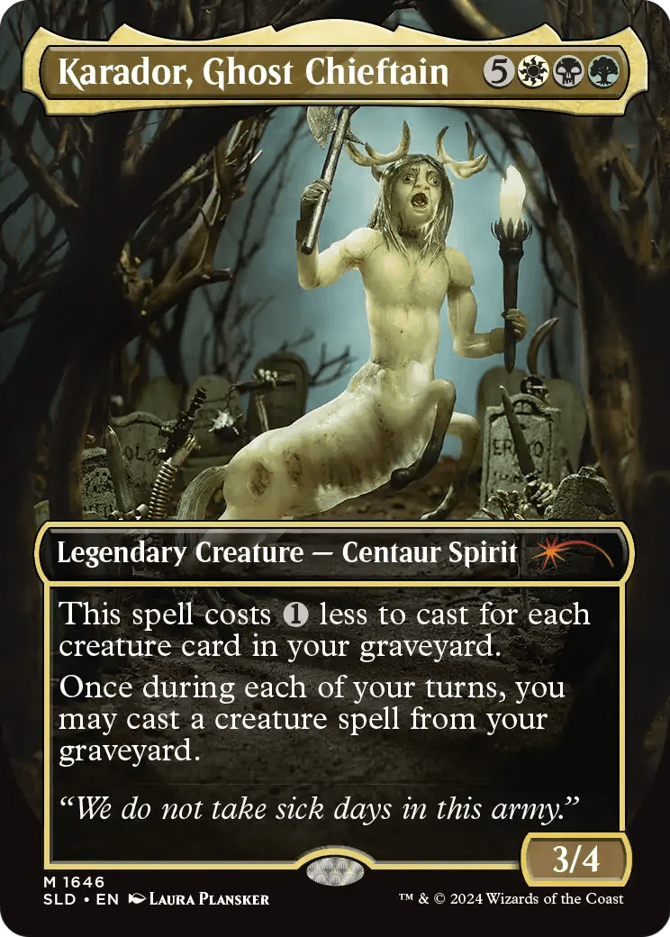 Karador, Ghost Chieftain (SLD-1646) (Borderless) [Secret Lair Drop]