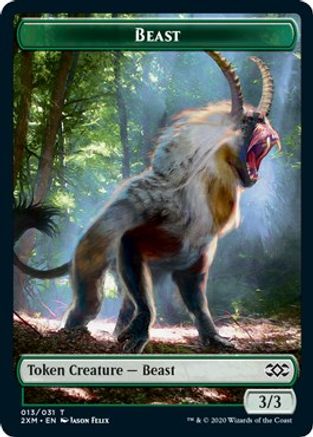 Beast // Thopter (026) Double-Sided Token (2XM-13 // 26) [Double Masters] Foil