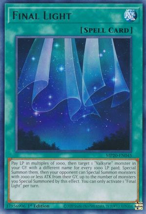 Final Light (Rare) (MP20-EN045) - 2020 Tin of Lost Memories 1st Edition