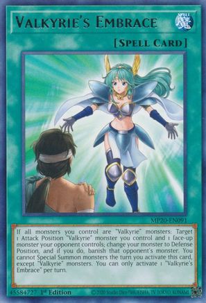 Valkyrie's Embrace (Rare) (MP20-EN091) - 2020 Tin of Lost Memories 1st Edition