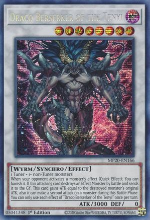 Draco Berserker of the Tenyi (Prismatic Secret Rare) (MP20-EN166) - 2020 Tin of Lost Memories 1st Edition