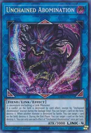 Unchained Abomination (Prismatic Secret Rare) (MP20-EN175) - 2020 Tin of Lost Memories 1st Edition