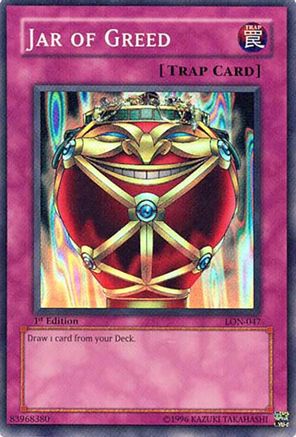 Jar of Greed (Super Rare) (LON-047) - Labyrinth of Nightmare 1st Edition