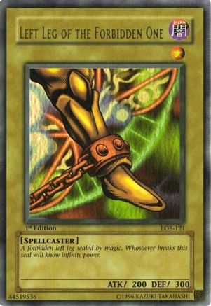 Left Leg of the Forbidden One (Ultra Rare) (LOB-121) - The Legend of Blue Eyes White Dragon 1st Edition