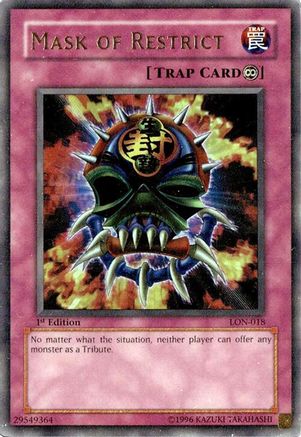 Mask of Restrict (Ultra Rare) (LON-018) - Labyrinth of Nightmare 1st Edition